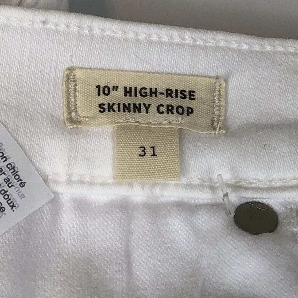 Madewell Womens 10" High-Rise Skinny Crop Jeans White Button Front Size 31 New - Picture 5 of 10